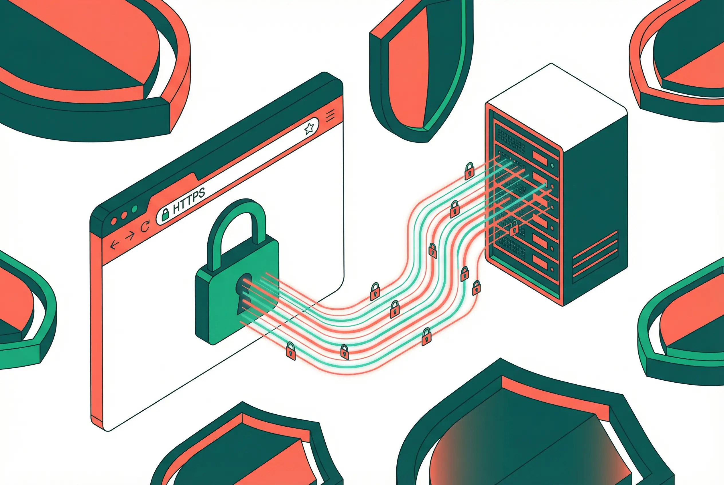 SSL encryption securing data between browser and server