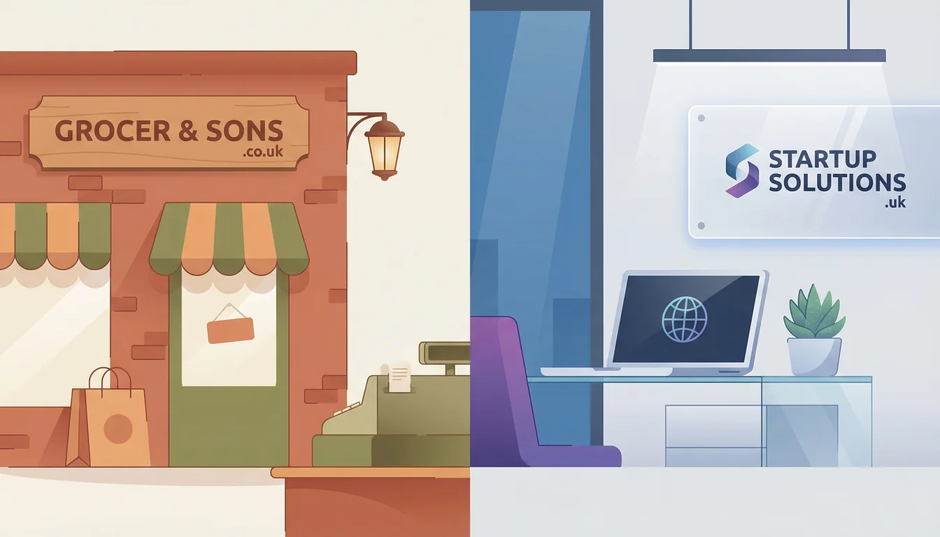 Comparison table showing when to choose .co.uk versus .uk based on business type and audience